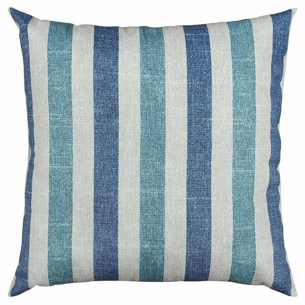 Homeroots Blue White Distressed Stripe Indoor & Outdoor Throw Pillow Multi Color 403554